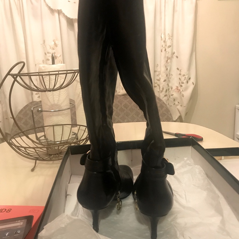 Ralph Lauren Jillee Black Nappa Tall Boots. Size 8